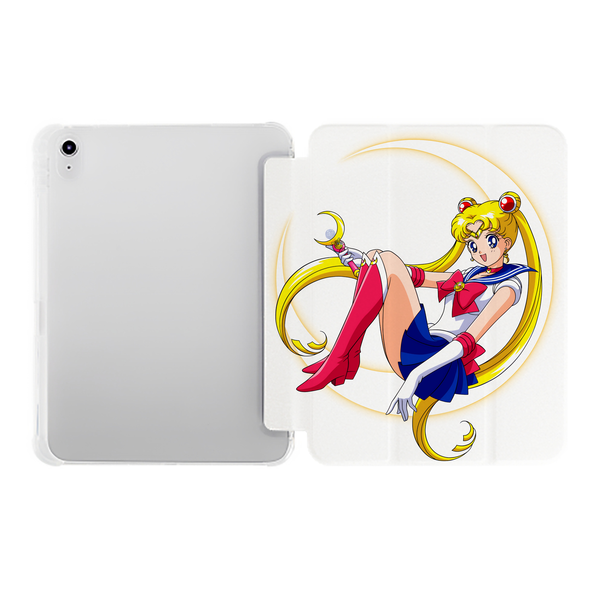 （画像用） 美少女戦士セーラームーン 月野 うさぎ つきの うさぎ Sailor Moon Tsukino Usagi IPad ケース ペン収納付き 三つ折りスタンド PUレザー×シリコン 対応機種9.5/10.5/10.9インチ